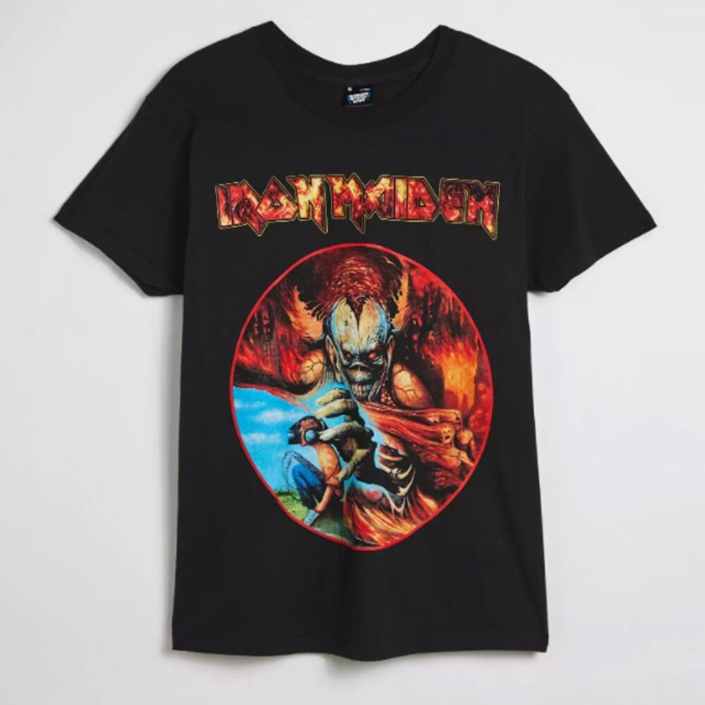 Iron Maiden Band T Shirt with Eddie / Modern Screen Stars Best / M